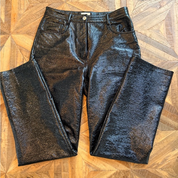 Wilfred Melina Pants Vegan Black Patent Leather Size 6 - Picture 4 of 7